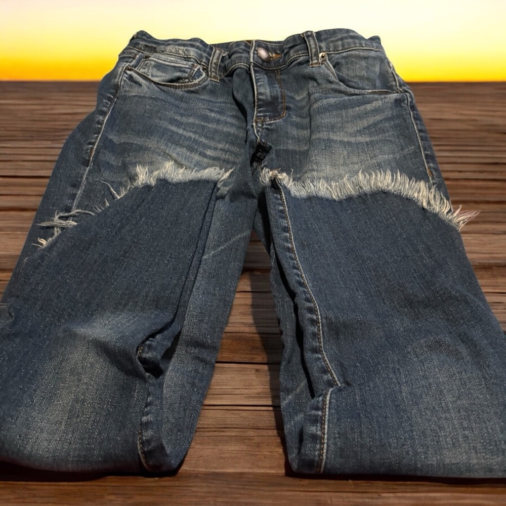 STS Blue Women's Relaxed Frayed Jeans - Dark Blue